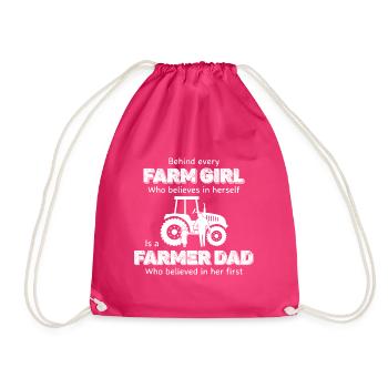 Farm girl country life gift - Drawstring Bag - fuchsia - Front