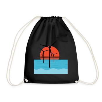 windmill - Drawstring Bag - black - Front