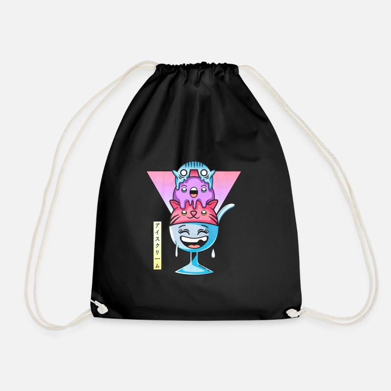 Crème glacée Kawaii - Sac de sport léger - noir
