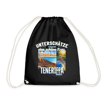 schöne Frau Teneriffa Fan - Turnbeutel - Schwarz - Vorne