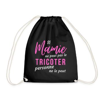 Si Mamie ne peut pas le tricoter - Sac de sport léger - noir - Devant