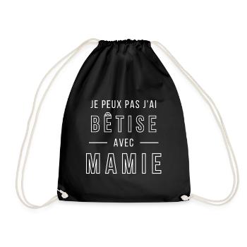 Je peux pas j'ai bêtise avec mamie - Sac de sport léger - noir - Devant