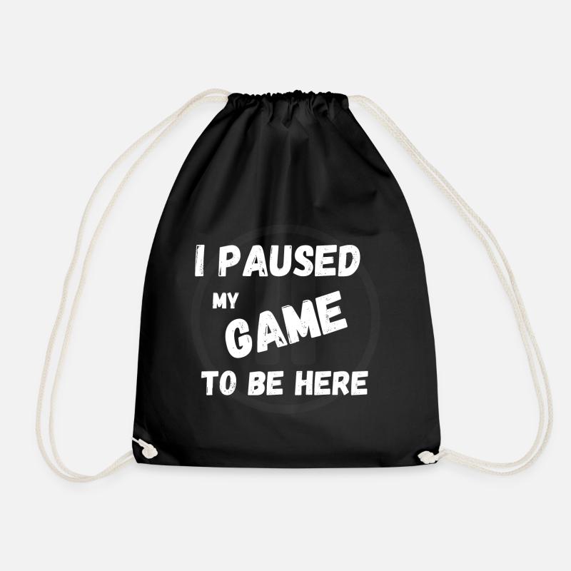 Game text - Drawstring Bag - black