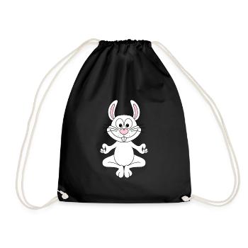 KANINCHEN - HASE - YOGA - PILATES - TIER - Turnbeutel - Schwarz - Vorne
