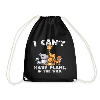 I cant have plans in the wild Design for a - Turnbeutel - Schwarz - Vorne