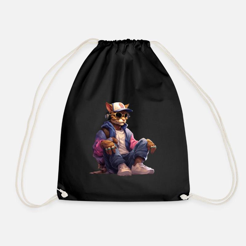 FunkyCats Rob - Turnbeutel - Schwarz