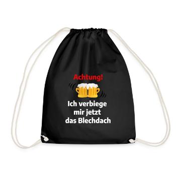 Alkohol Bier Lustiger Saufspruch - Turnbeutel - Schwarz - Vorne