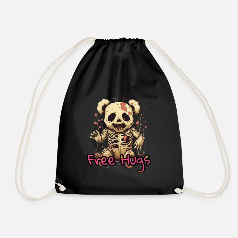 Free Hugs Zombie Teddy - Turnbeutel - Schwarz