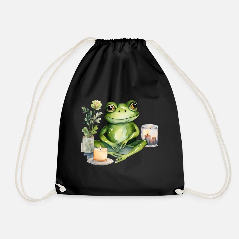 Hoppy Self-Care Frog - Turnbeutel - Schwarz
