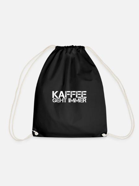 Kaffee geht immer - Turnbeutel - Schwarz