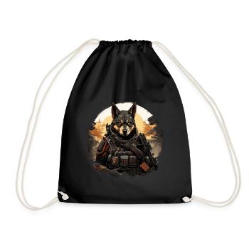 Soldier Dog - Turnbeutel - Schwarz - Vorne