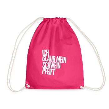 ohne mich - Turnbeutel - Fuchsia - Vorne