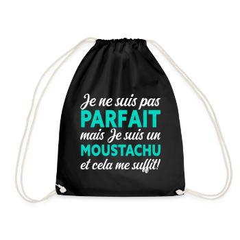Je Ne Suis Pas Parfait Mais Je Suis Moustachu - Sac de sport léger - noir - Devant