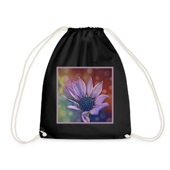 Flower as art on the T-shirt - Drawstring Bag - black - Front