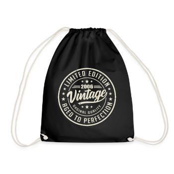 Vintage 2006 Gift 2006 Retro Birthday 2006 - Drawstring Bag - black - Front