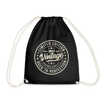 Vintage 2017 Gift 2017 Retro Birthday 2017 - Drawstring Bag - black - Front