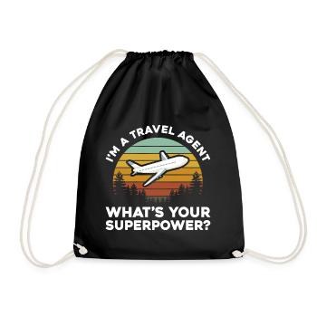 I'm a Travel agent What is your Superpower - Turnbeutel - Schwarz - Vorne