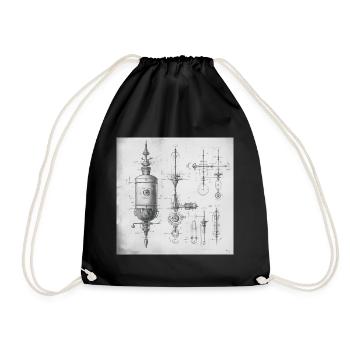 Brevet Dessin Idée Abstrait Fictif - Sac de sport léger - noir - Devant