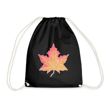 Autumn leaf - Drawstring Bag - black - Front