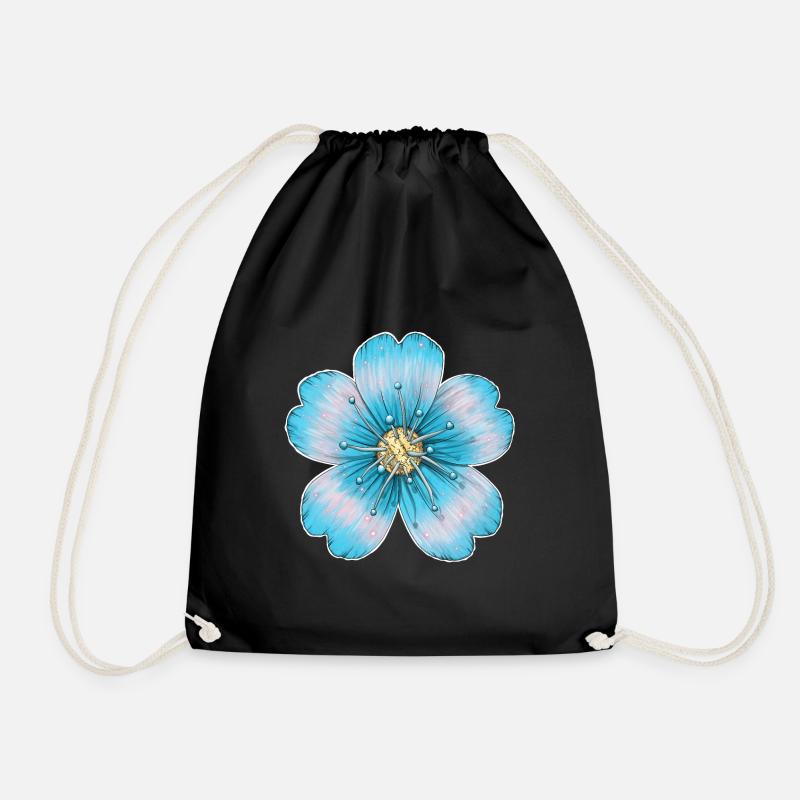 Hellblaue Blume - Turnbeutel - Schwarz