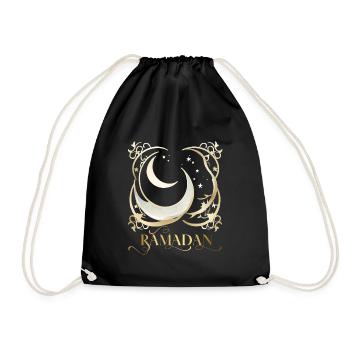 Ramadan Gift Eid Mubarak Islam Allah Muslim - Drawstring Bag - black - Front