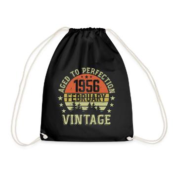 Février 1956 - Cadeau Anniversaire Février 1956 - Sac de sport léger - noir - Devant