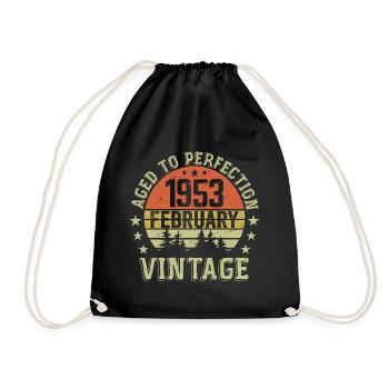 Februar 1953 - Februar 1953 Geburtstagsgeschenk - Turnbeutel - Schwarz - Vorne