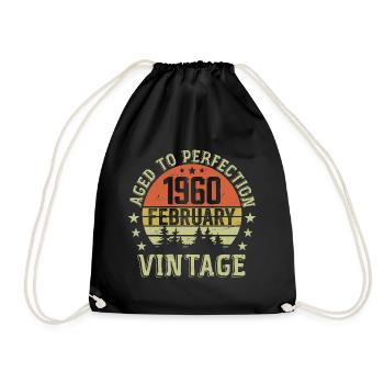 Février 1960 - Cadeau Anniversaire Février 1960 - Sac de sport léger - noir - Devant