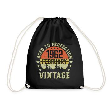 Februar 1962 - Februar 1962 Geburtstagsgeschenk - Turnbeutel - Schwarz - Vorne