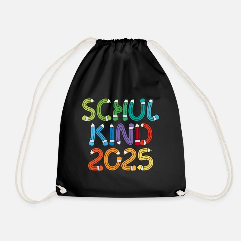 Schulkind 2025 Schule Einschulung Schulanfang - Turnbeutel - Schwarz
