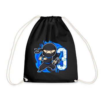Ninja 3ème anniversaire Garçon 3 ans Ninjas - Sac de sport léger - noir - Devant