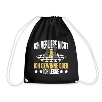 Ich verliere nicht ich gewinne oder ich lerne - Turnbeutel - Schwarz - Vorne