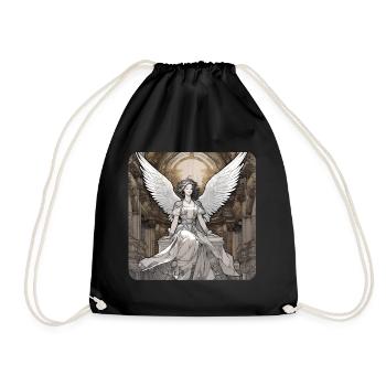Cool Gothic Angel - Drawstring Bag - black - Front