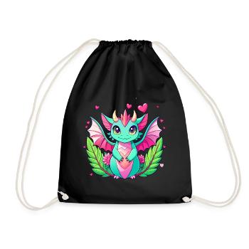Dragon coloré - Sac de sport léger - noir - Devant