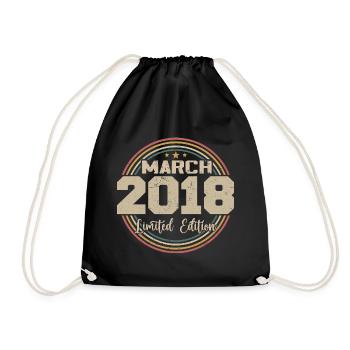 Awesome Since March 2018 Birthday 2018 Gift - Drawstring Bag - black - Front