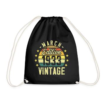 Vintage mars 1933 vintage cadeau anniversaire 1933 - Sac de sport léger - noir - Devant