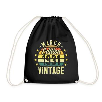 Vintage mars 1931 vintage cadeau anniversaire 1931 - Sac de sport léger - noir - Devant