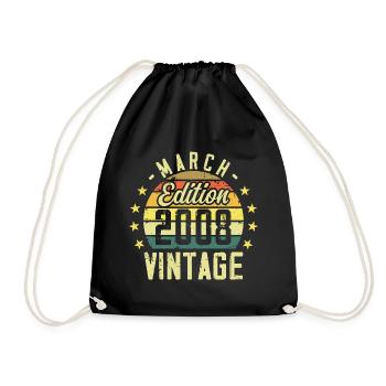 Vintage mars 2008 vintage cadeau anniversaire 2008 - Sac de sport léger - noir - Devant