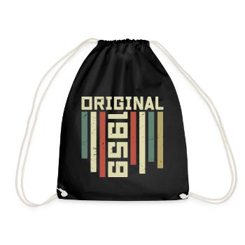 1959 Retro Geschenk 1959 65th Jubiläum Geschenk - Turnbeutel - Schwarz - Vorne
