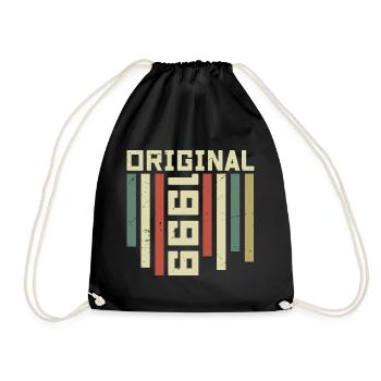1999 Retro Geschenk 1999 25 Jahre Jubiläum Geschenk - Turnbeutel - Schwarz - Vorne