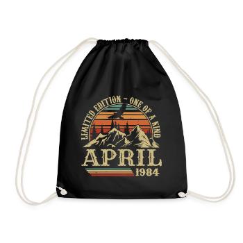 Bestes Geburtstagsgeschenk April 1984 - Turnbeutel - Schwarz - Vorne