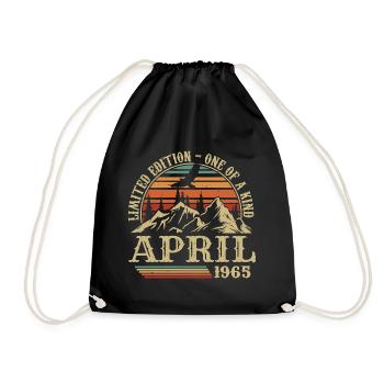 Bestes Geburtstagsgeschenk April 1965 - Turnbeutel - Schwarz - Vorne