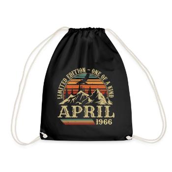 Bestes Geburtstagsgeschenk April 1966 - Turnbeutel - Schwarz - Vorne