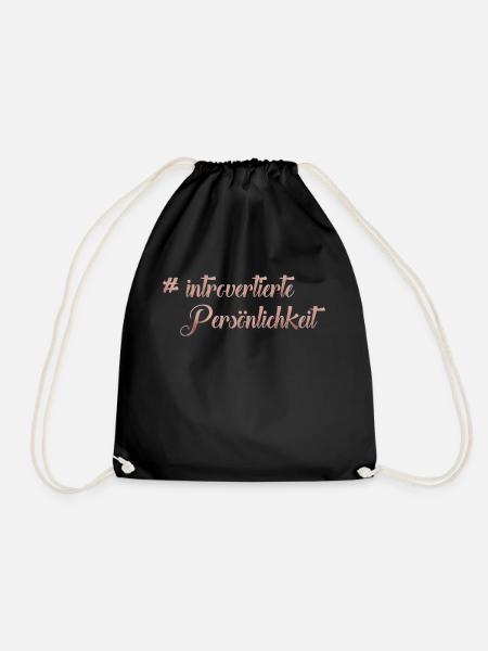 introvertierte Persönlichkeit - Turnbeutel - Schwarz