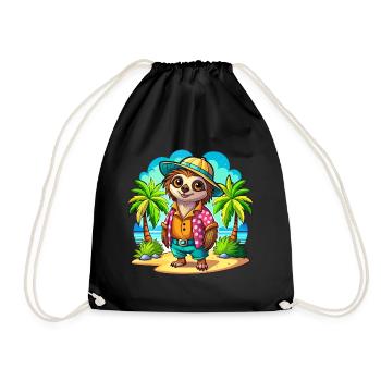 Paresseux mignon des vacances - Sac de sport léger - noir - Devant