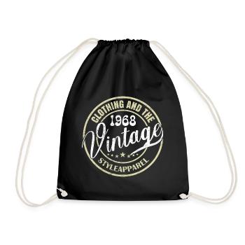 Jahrgang 1968 Retro 1968 Geburtstagsgeschenk 1968 - Turnbeutel - Schwarz - Vorne