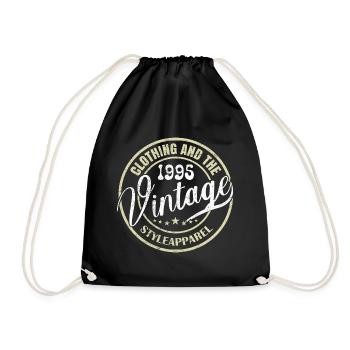 Jahrgang 1995 Geburtstagsgeschenk 1995 Retro 1995 - Turnbeutel - Schwarz - Vorne