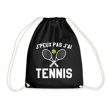 Ich kann kein Tennisgeschenk Tennisspieler haben - Turnbeutel - Schwarz - Vorne