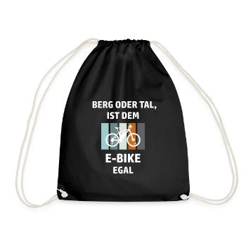 E-Bike Spruch - Turnbeutel - Schwarz - Vorne