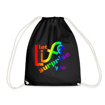 Let life surprise you! Super Spruch - super Design - Drawstring Bag - black - Front